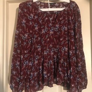 Floral American Eagle Blouse XL
